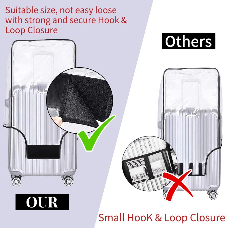 Yotako Clear PVC Suitcase Cover Protectors 28 Inch Luggage Cover for Wheeled Suitcase 28'' - Image 3